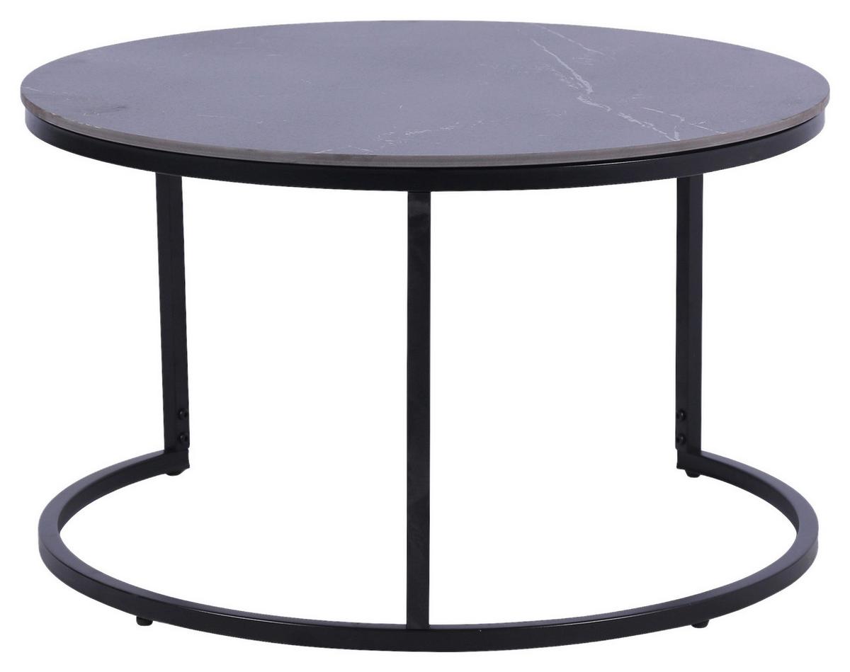 Couchtisch Seoul Keramik Schwarz, B: 75cm - Schwarz, MODERN, Keramik/Metall (75/45/75cm)