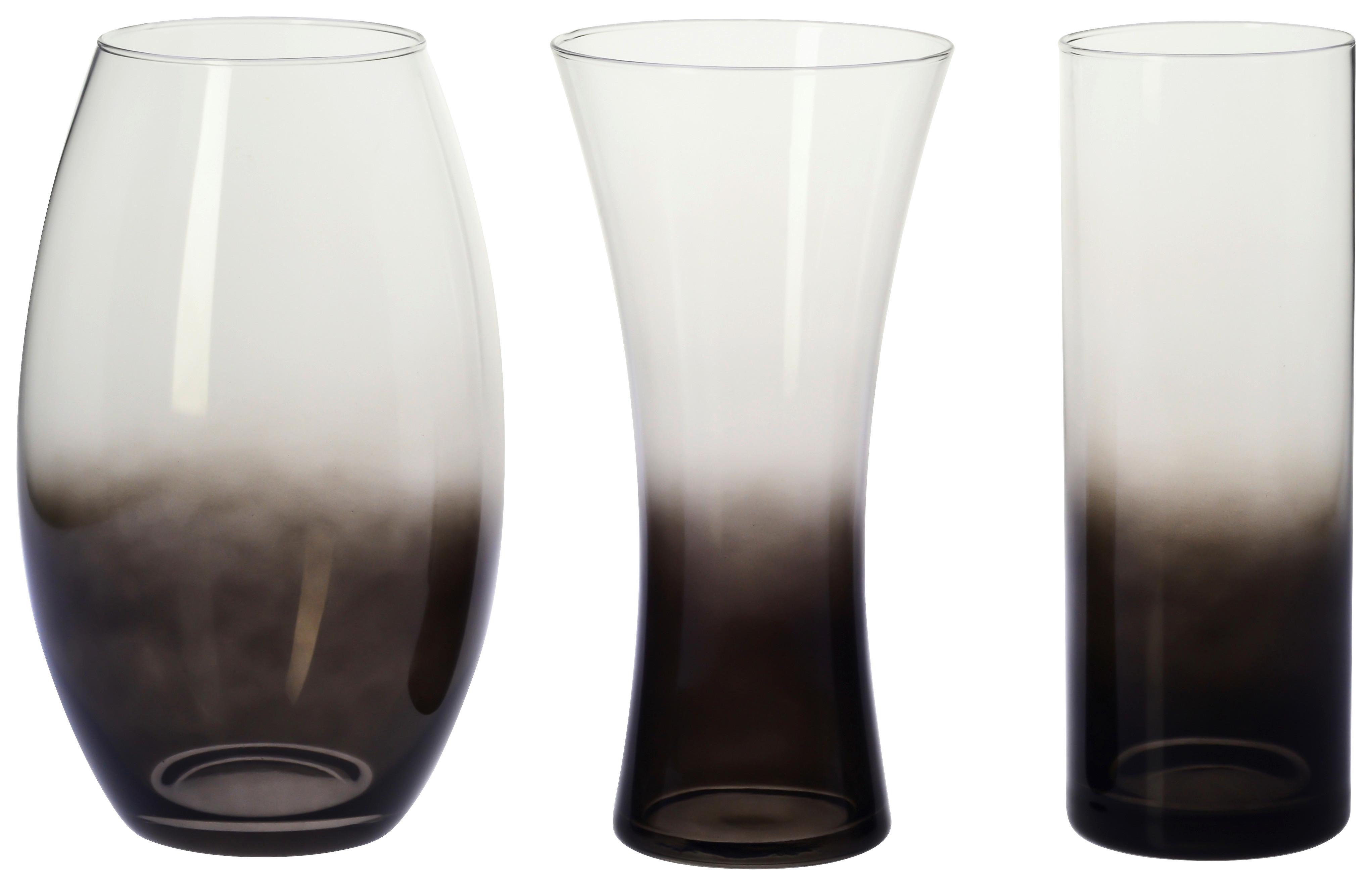 Váza Ombre, Ø/V: 15/30cm - číra/čierna, Konventionell, sklo (15/30cm) - Mömax