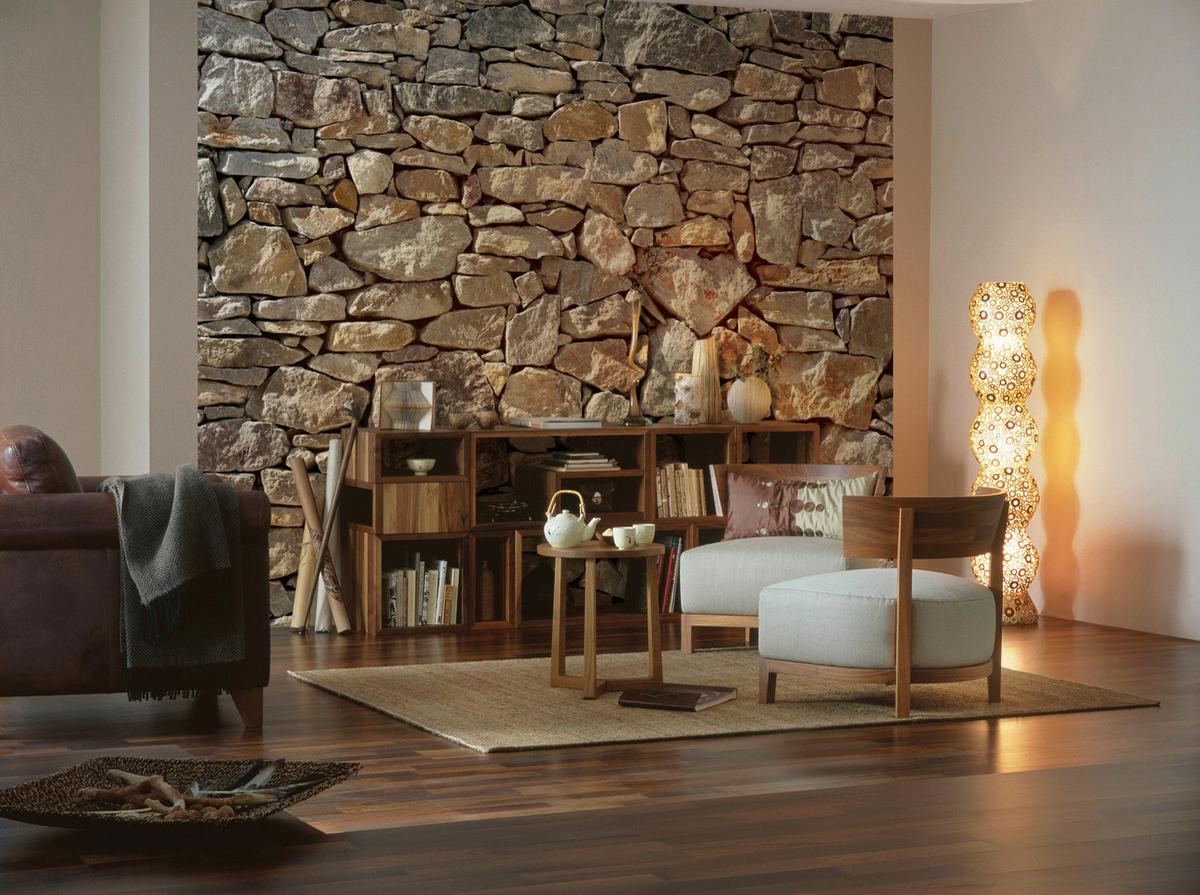 Vliestapete Stone Wall - Multicolor, Basics (400/260cm) - Komar