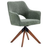 Armlehnstuhl Puro Walnussfarben/Grün B: 60 cm - Walnussfarben/Grün, MODERN, Holz/Textil (60/89/65,5cm) - Livetastic