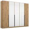 Drehtürenschrank Artemis 225 cm Weiß/Eiche Dekor - Weiß/Eiche Artisan, MODERN, Glas/Holzwerkstoff (225/210/54cm) - Rauch Möbel