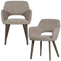 Armlehnstuhl-Set Murat Braun/Natur B: 61cm - Braun/Naturfarben, MODERN, Holz/Textil (61/86/60cm) - Livetastic