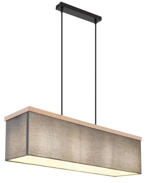 Hängeleuchte 15578h - Anthrazit/Schwarz, KONVENTIONELL, Holzwerkstoff/Textil (80/20/120cm) - Globo
