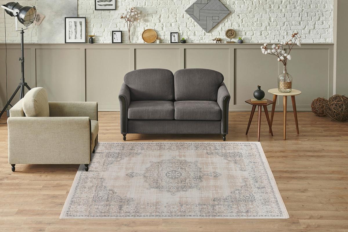 Vintage-teppich Dilan 100 - Grau, KONVENTIONELL, Textil (160/230cm)