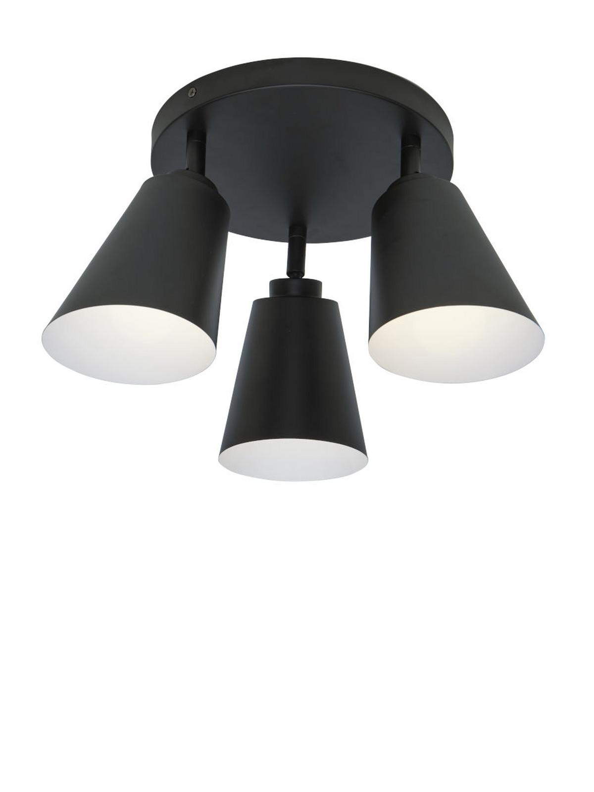 Deckeleuchte Bremen D: 12 Cm 3-Flammig Schwarz - Schwarz, Basics, Metall (12/2,5cm) - It's about Romi