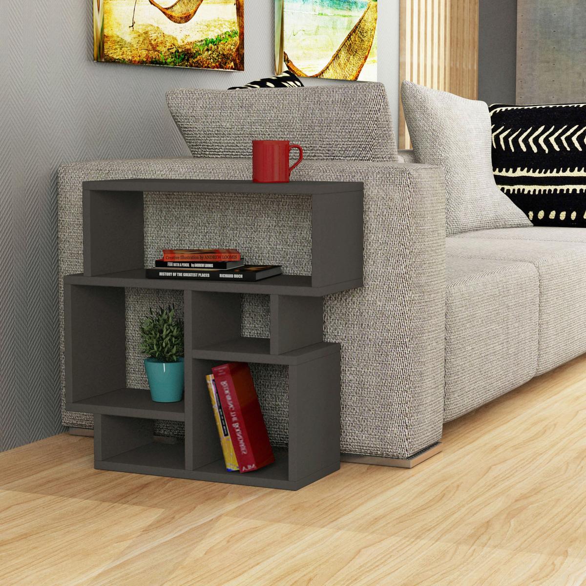 Beistelltisch Karma Beistelltisch - Anthrazit, Design, Holzwerkstoff (59/22/61cm) - Livetastic