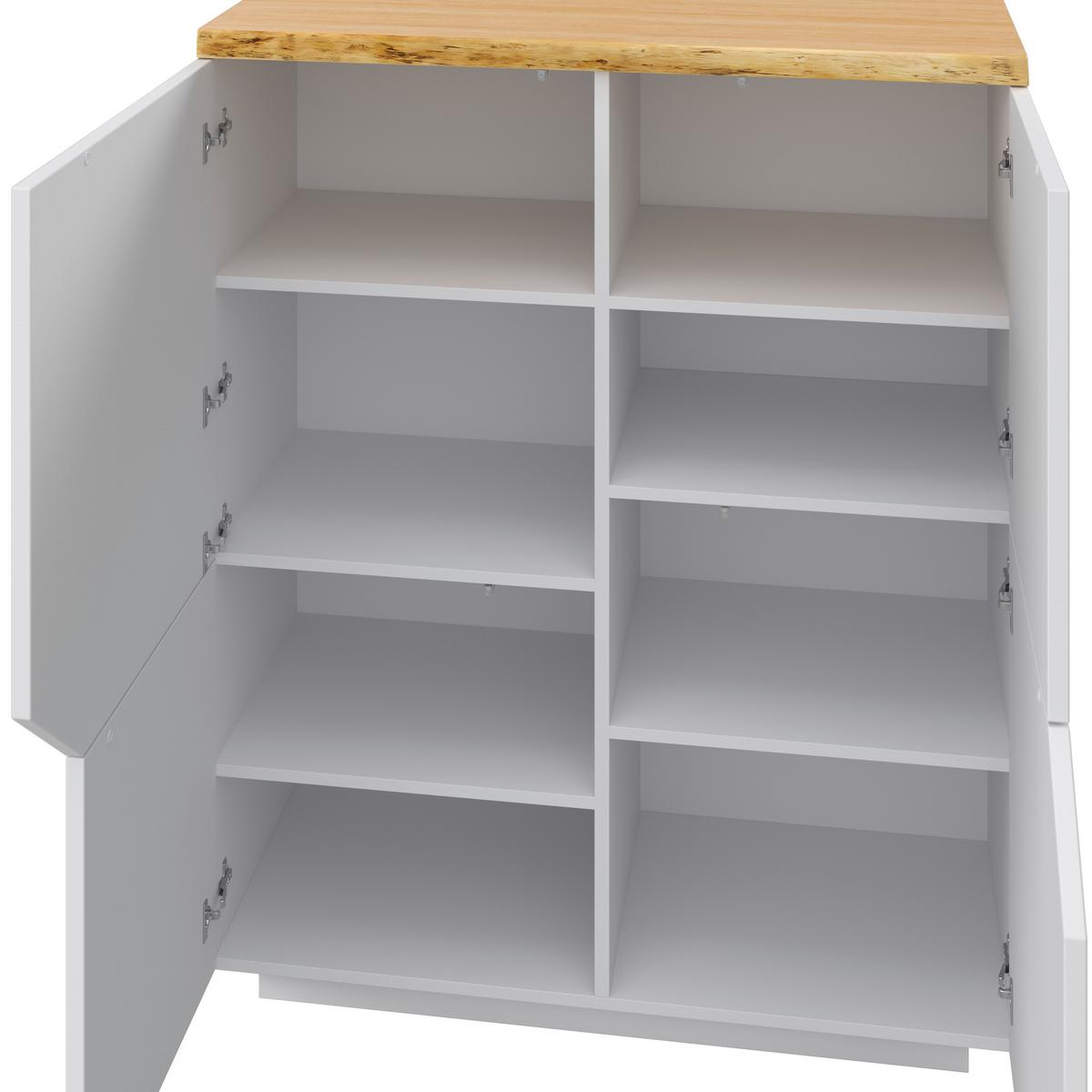 Komoda CARLOS - bílá/barvy dubu, Moderní, dřevo (100/122/42cm) - Modern Living