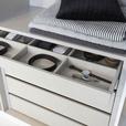 Drehtürenschrank Versity-D Alpinweiß/Marmorptik 4trg - Weiß, Trend, Holzwerkstoff (181/229/54cm) - James Wood