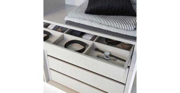 Drehtürenschrank Versity-D Alpinweiß/Marmorptik 4trg - Weiß, Trend, Holzwerkstoff (181/229/54cm) - James Wood
