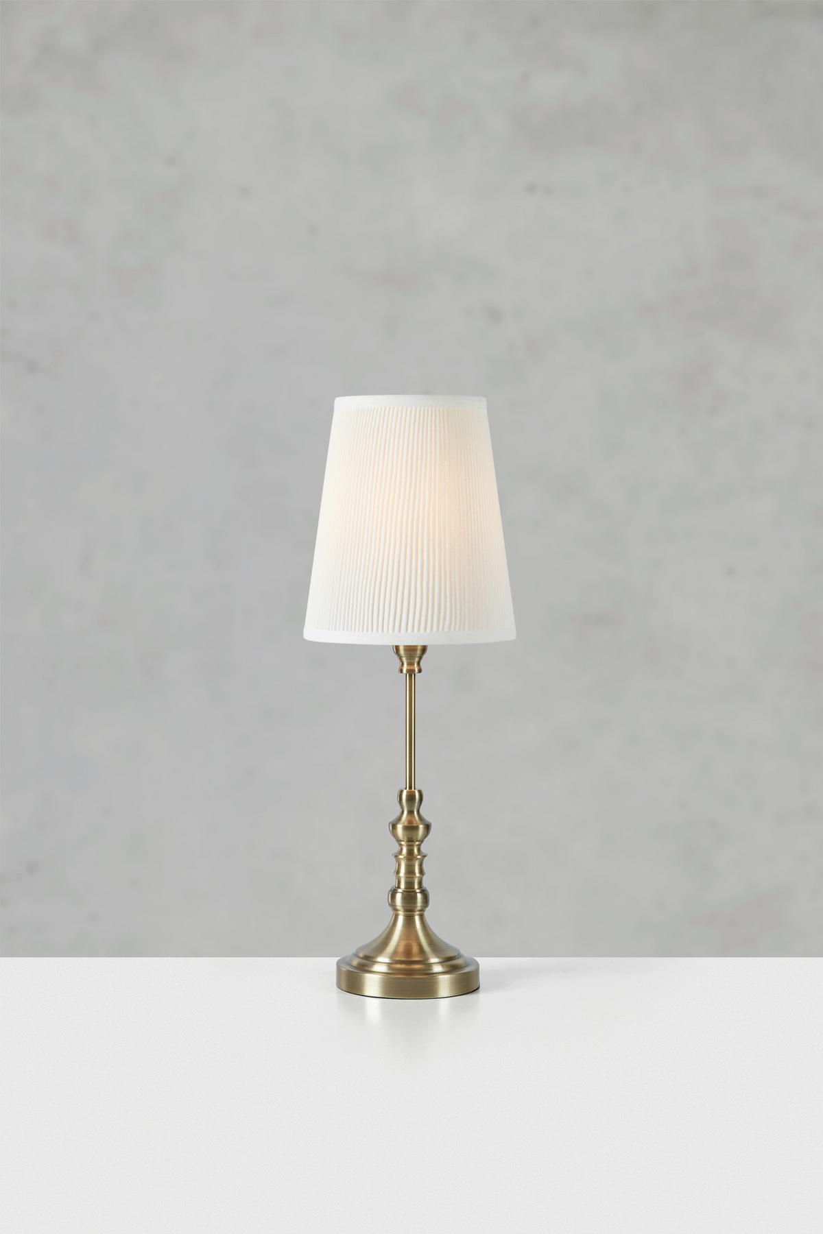 Tischleuchte Markslöjd Noble Table 1l 66cm - Messingfarben/Creme, Design, Textil/Metall (21,5/66cm) - Markslöjd