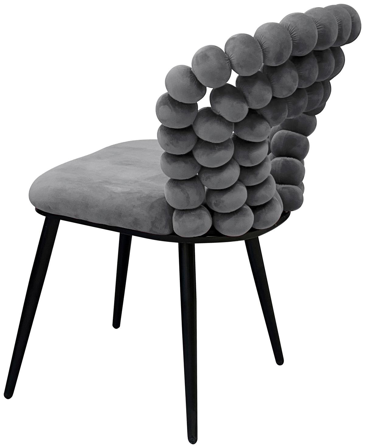 Stolička LIA velúr sivá - čierna/sivá, Lifestyle, kov/drevo (55/85/62cm) - Mömax