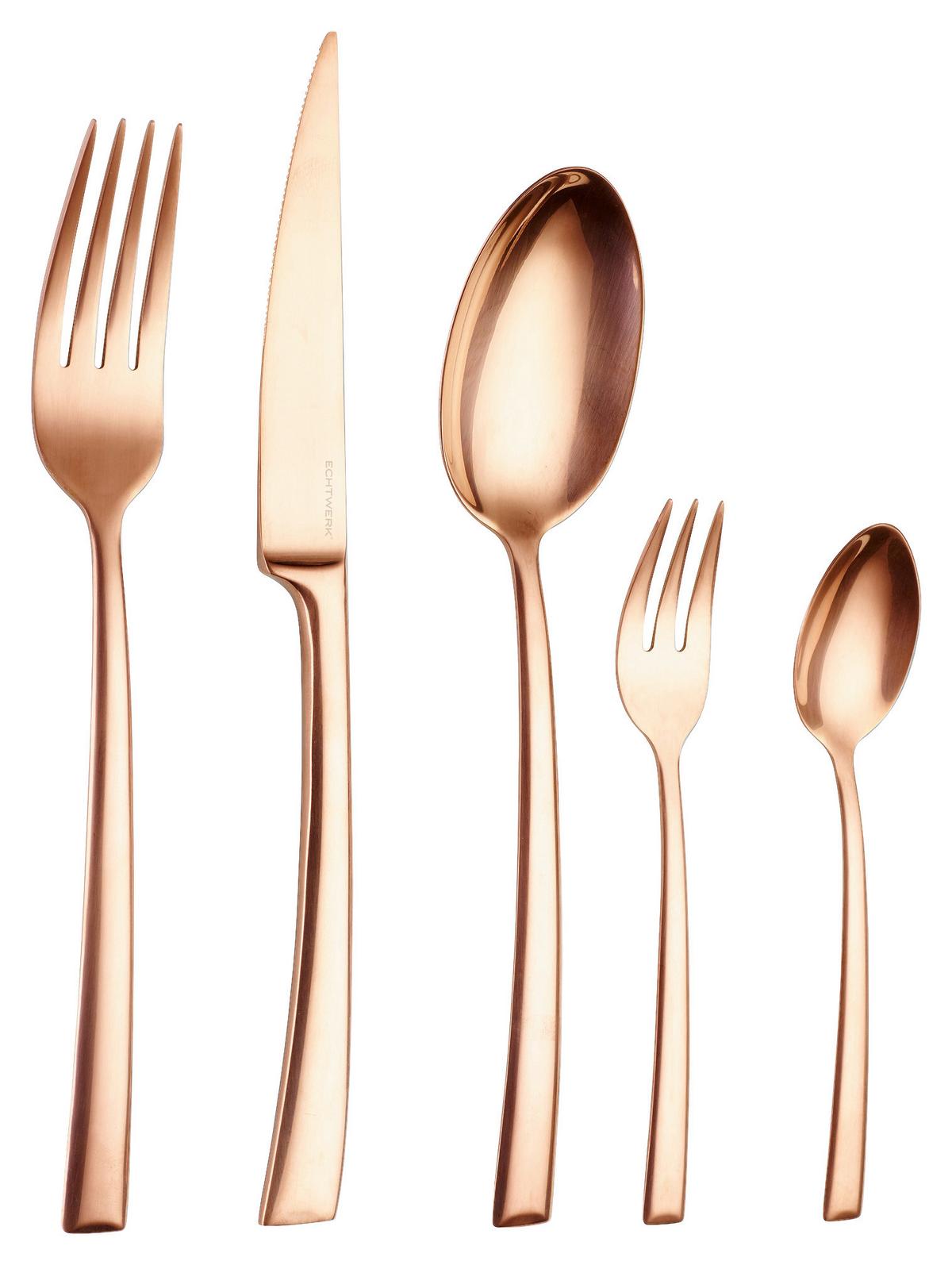 Besteckset Tafelbesteck Avelino - Bronzefarben, Design, Metall - Echtwerk