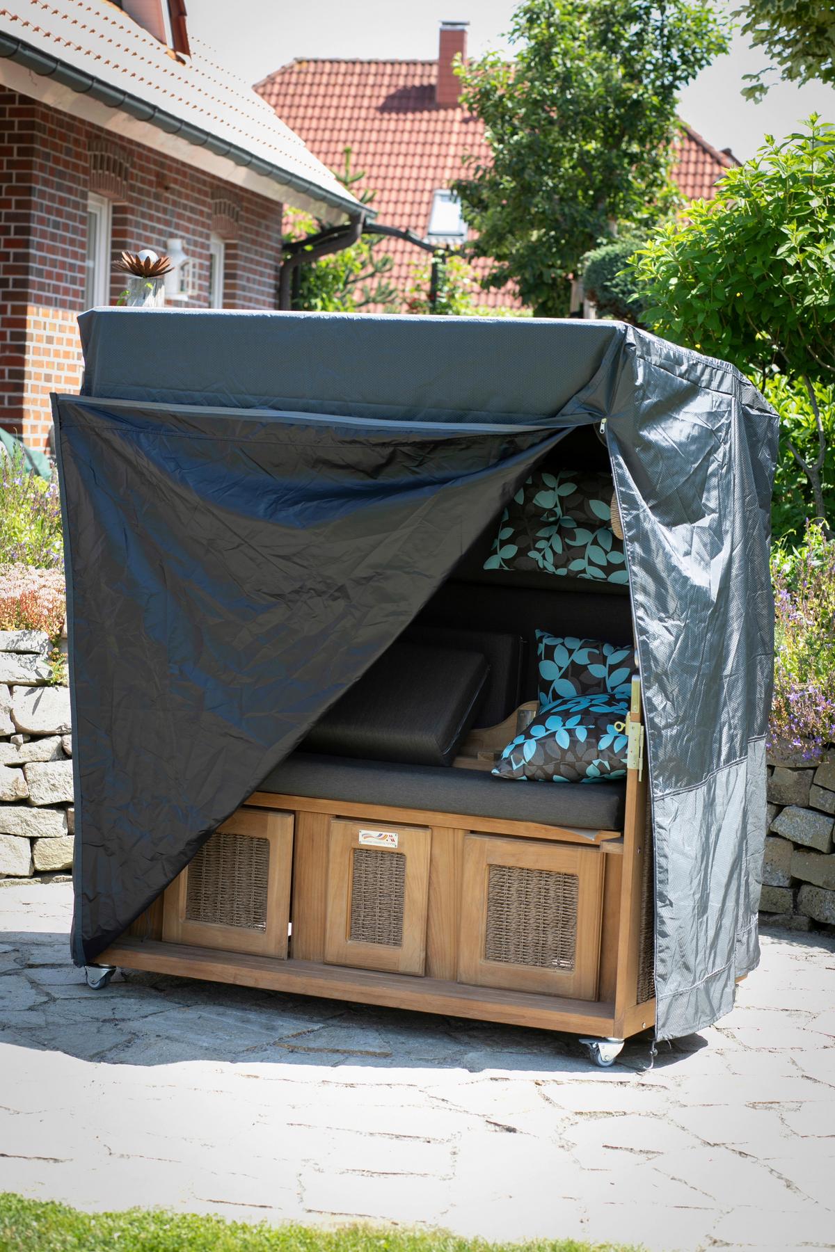 Schutzhülle für Strandkorb 152x95x165 cm Dunkelgrau - Dunkelgrau, Basics, Kunststoff (152/165/95cm) - Gardenson