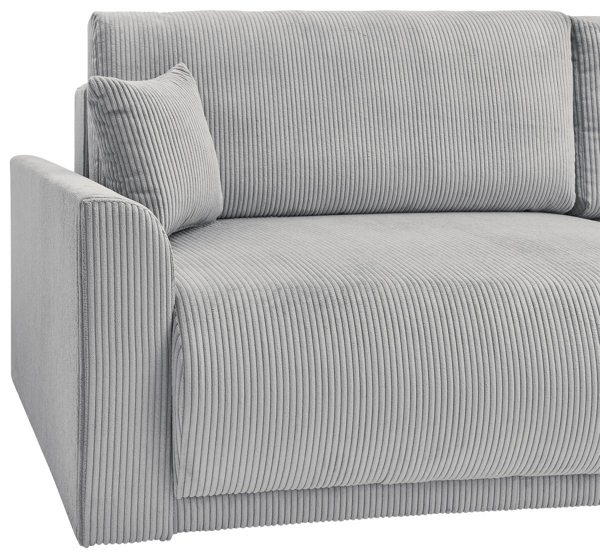 Rohová sedačka KIM L160, oboustranná, šedý manšestr - šedá/černá, Moderní, dřevo/textil (233/160cm)