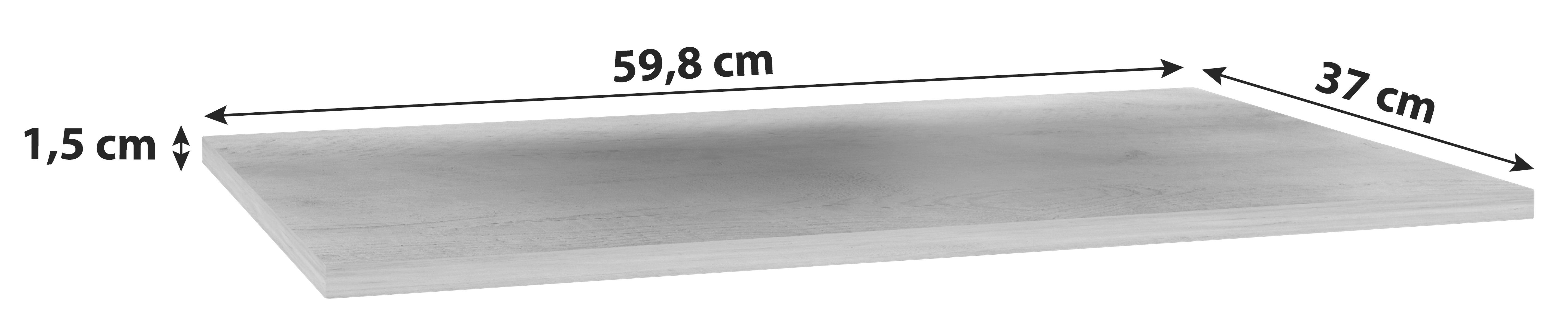 Einlegeboden Kashmir  3-teilig - Weiß/Pinienfarben, Basics, Holzwerkstoff/Metall (59,8/1,5/37cm) - Livetastic