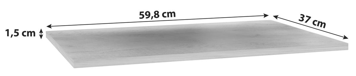Einlegeboden Kashmir  3-Teilig - Weiß/Pinienfarben, Basics, Holzwerkstoff/Metall (59,8/1,5/37cm) - Livetastic