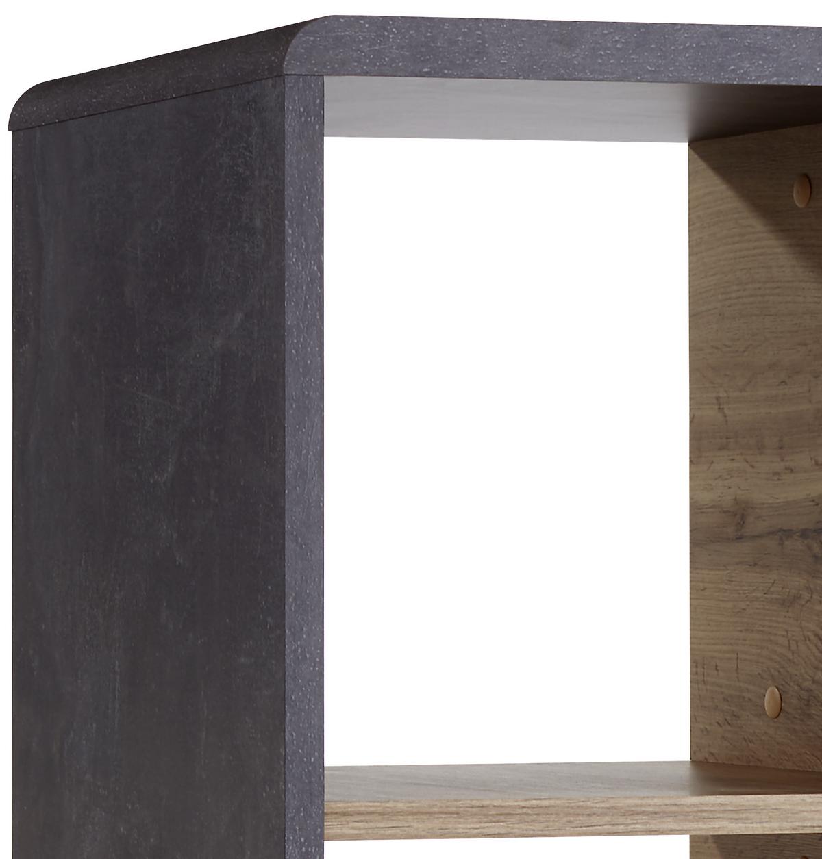 Regal Fontana B 73,2cm, Betonoptik/eiche Dekor - Eichefarben/Dunkelgrau, MODERN, Holzwerkstoff (73,2/145/35cm)