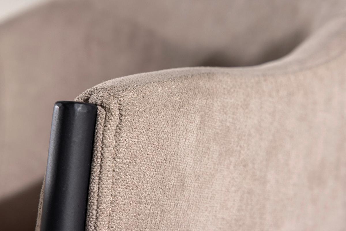 Stuhl Evelina Schwarz/Beige B: 54 cm - Beige/Schwarz, MODERN, Textil/Metall (54/80/62cm) - Livetastic