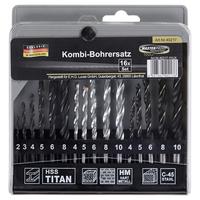 Bohrersatz 16-tlg. Ø 2-10 Mm Holz/stein/metall - Silberfarben/Graphitfarben, KONVENTIONELL, Metall