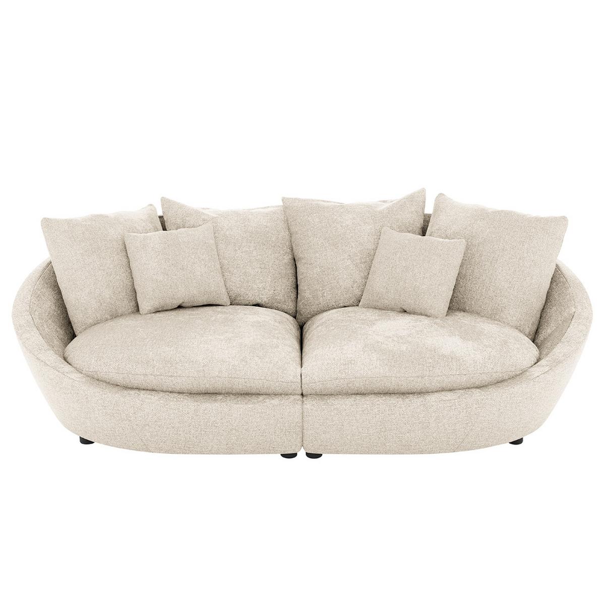 Bigsofa Maui, Silberfarben B: 237 cm - Silberfarben/Schwarz, MODERN, Textil (237/87/131cm) - Trendmanufaktur