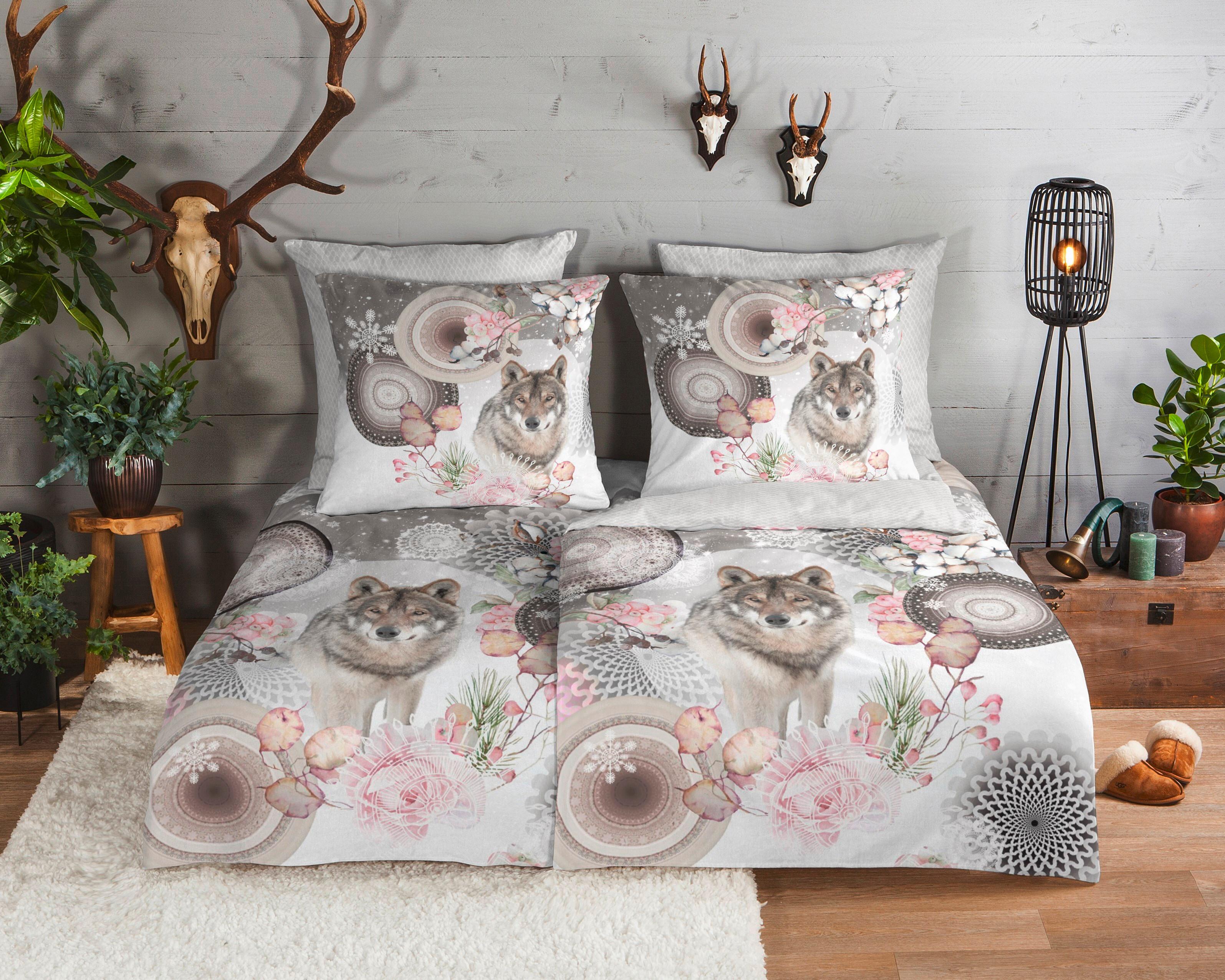 Wendebettwäsche Isaci Grau 155x220 cm - Hellgrau/Grau, Design, Textil (155/220cm)