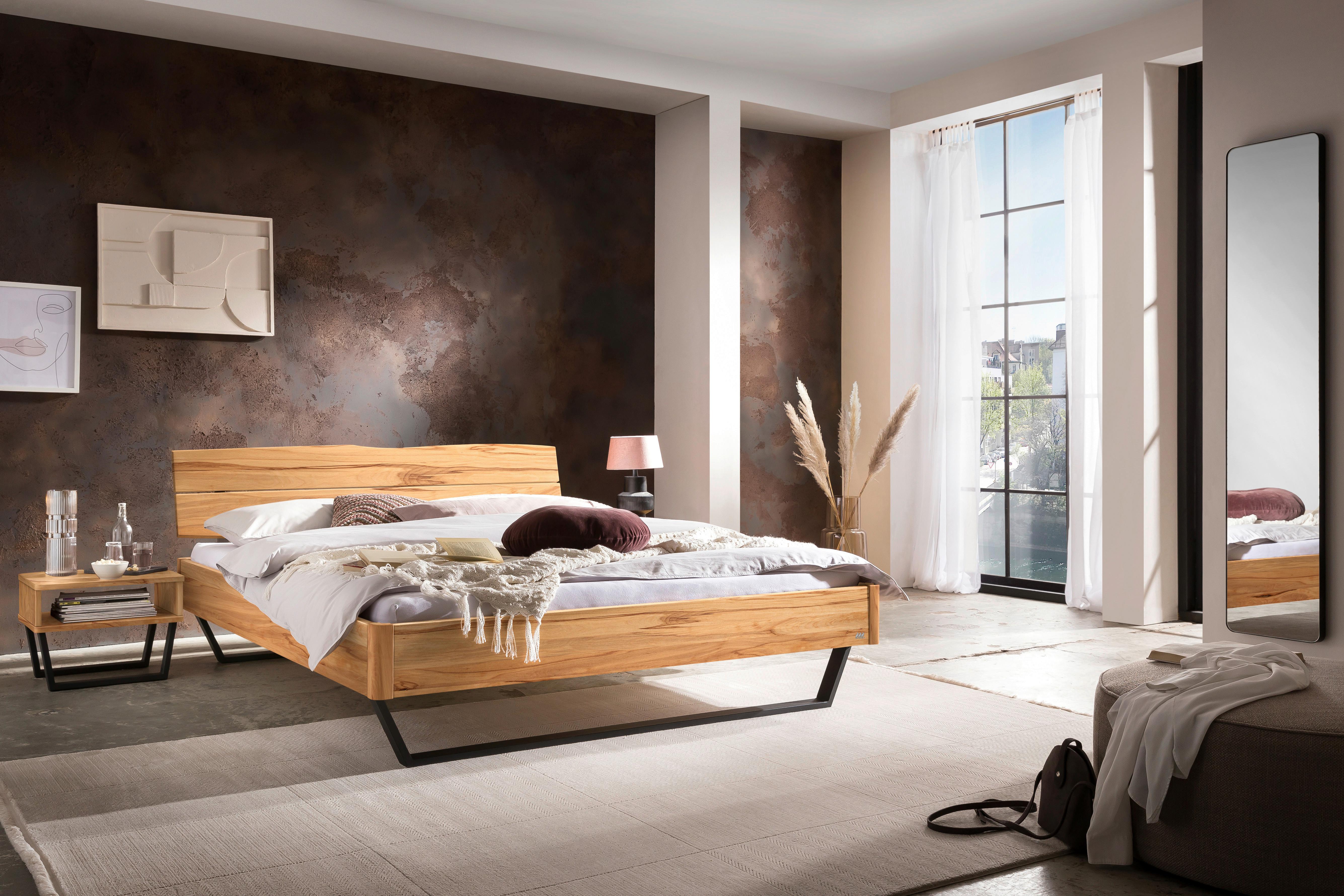 Bett Fossoli Buchefarben 140x200 Cm - Anthrazit/Buchefarben, MODERN, Holz (140/200cm) - Hasena