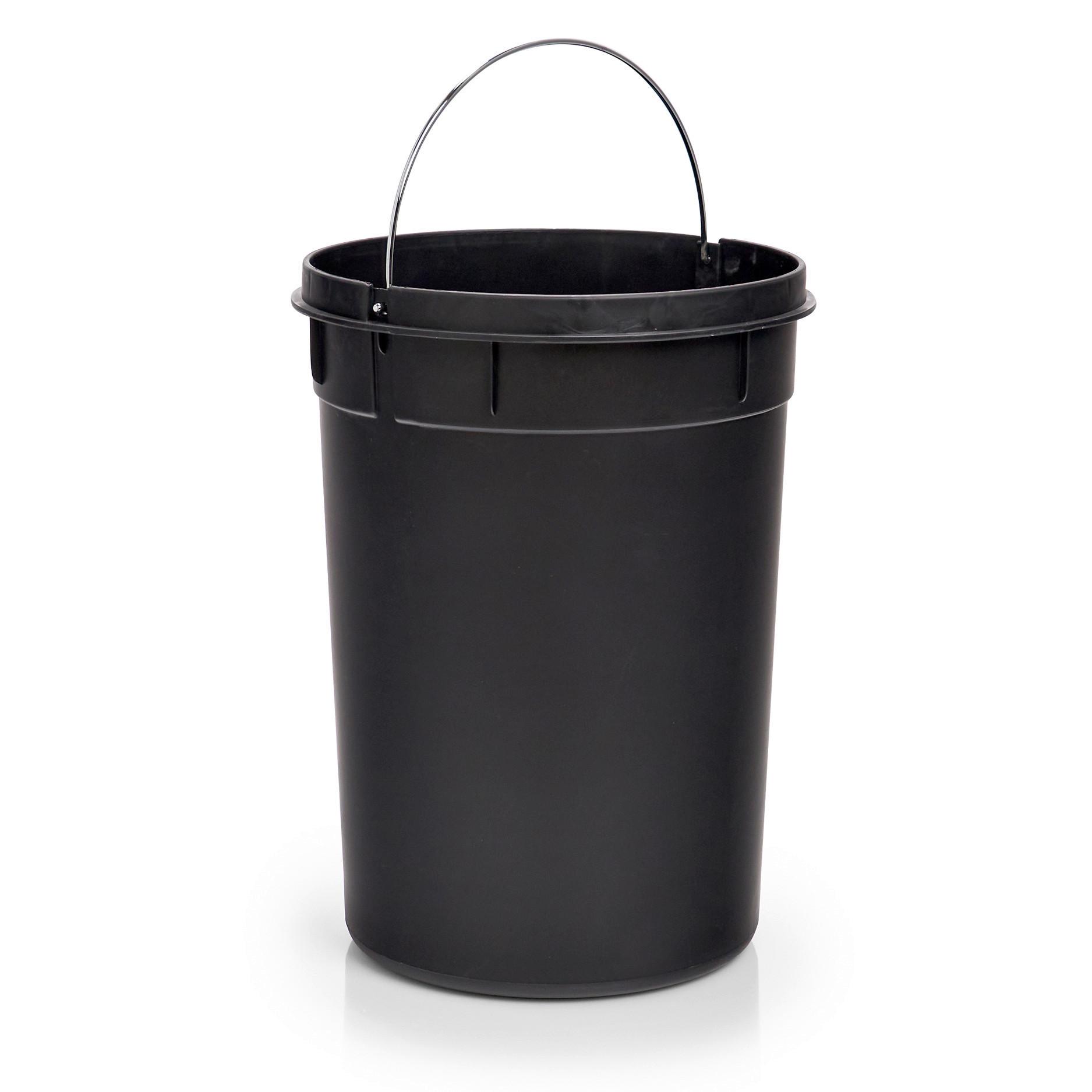 Treteimer Silberfarben Schwarz B: 27 Cm - Silberfarben/Schwarz, Basics, Kunststoff/Metall (27/39/27cm) - Zeller Present