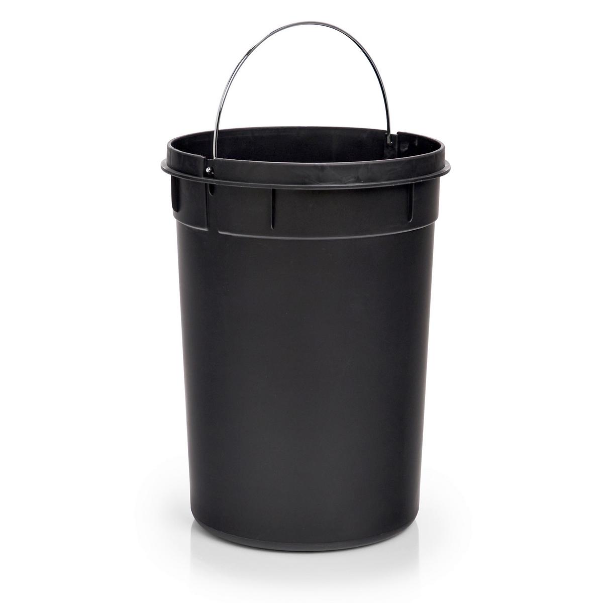 Treteimer Silberfarben Schwarz B: 27 Cm - Silberfarben/Schwarz, Basics, Kunststoff/Metall (27/39/27cm) - Zeller Present
