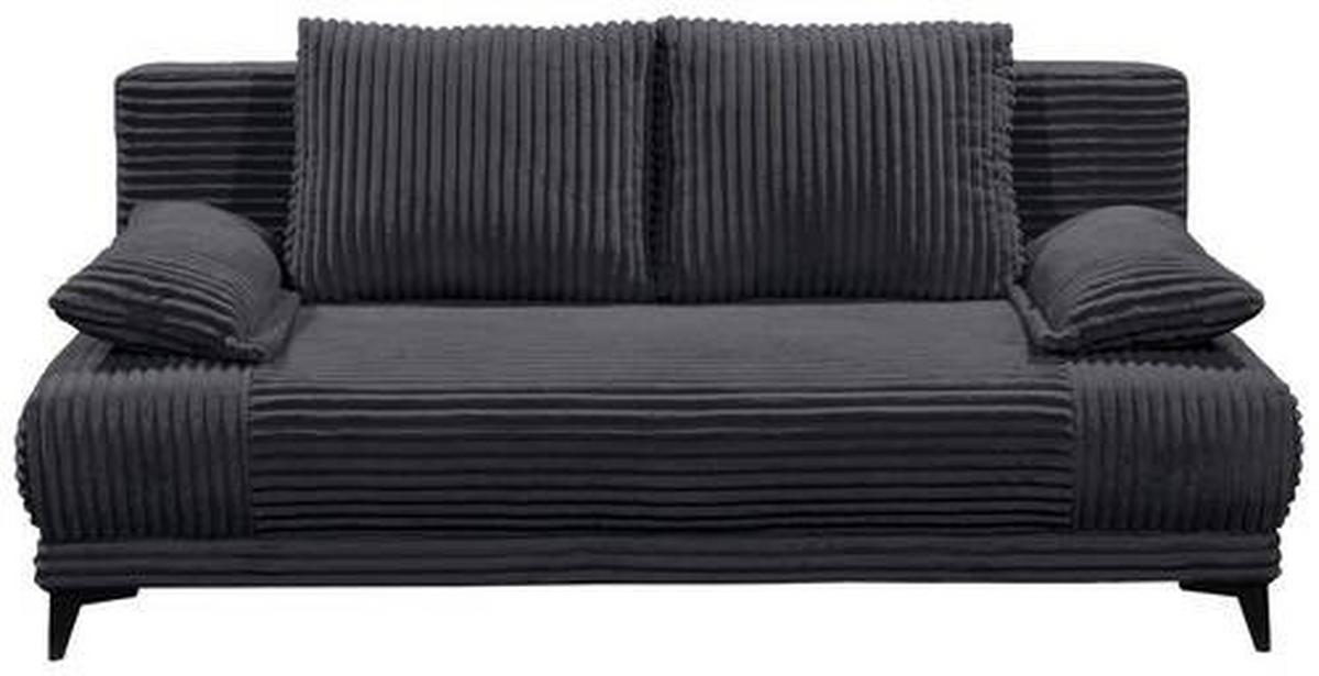 Schlafsofa Sally Schwarz B: 211 cm - Schwarz, KONVENTIONELL, Textil (211/96/105cm) - MID.YOU