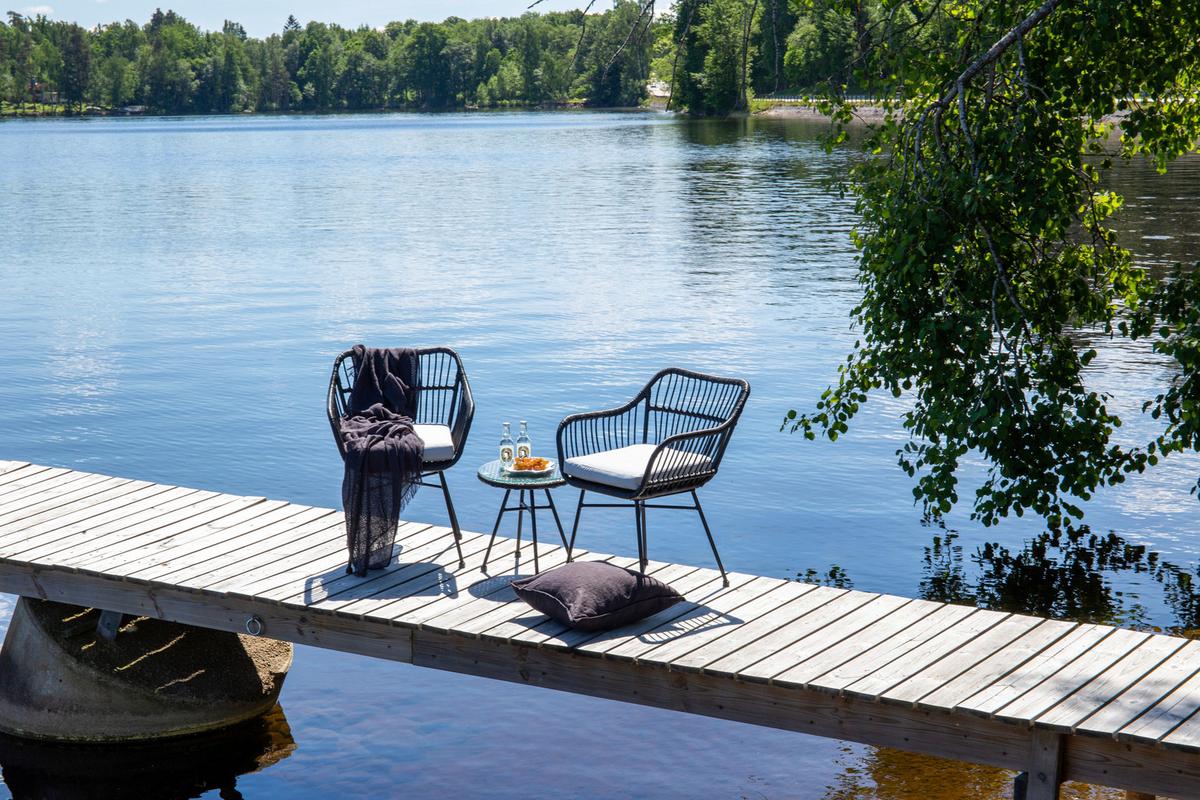 Balkonset Viga - Schwarz, KONVENTIONELL, Kunststoff/Metall - Gardenson