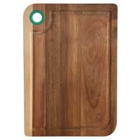 Schneidebrett aus Holz + Griff Rainbow L/B: ca. 34/24 cm - Akaziefarben, Basics, Holz/Kunststoff (34.2/24.5/11.5cm) - Benetton