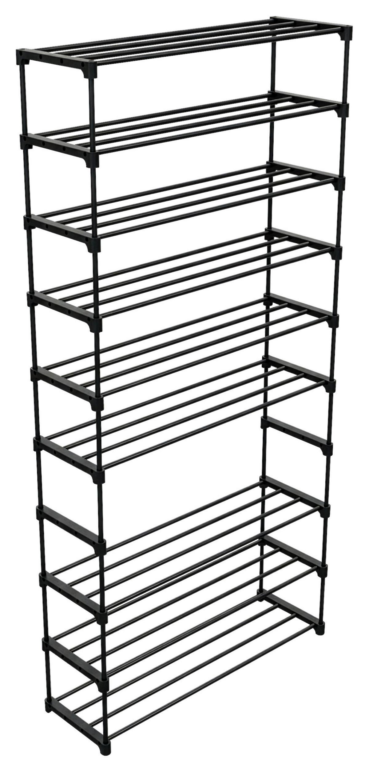 REGÁL NA TOPÁNKY GRANDO -BASED/SB- - čierna, Konventionell, kov/plast (94/194/30cm) - Based