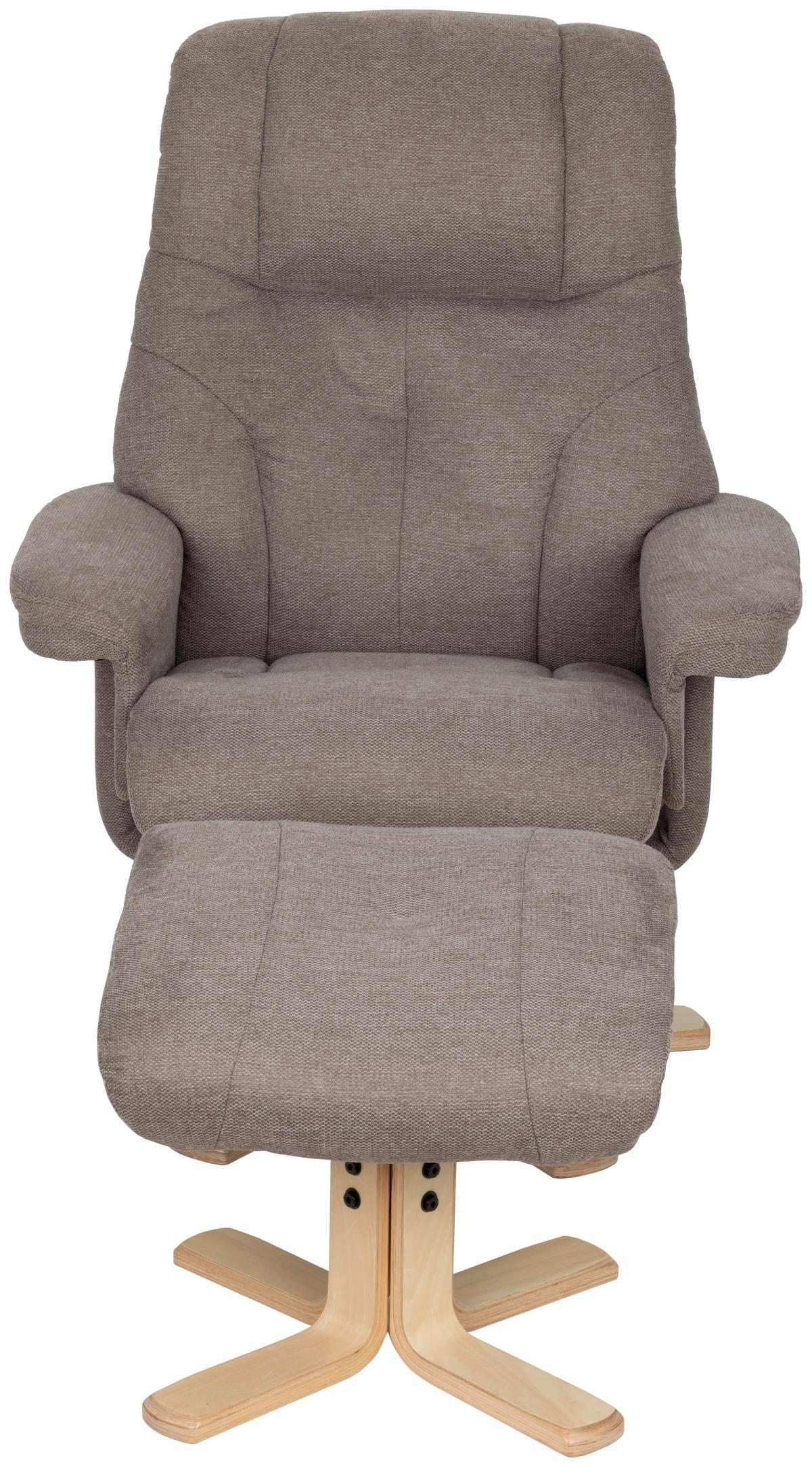 Relxsesselset Serenity Grau B: 80 Cm - Naturfarben/Grau, Design, Holz/Textil (80/109/79cm) - Livetastic