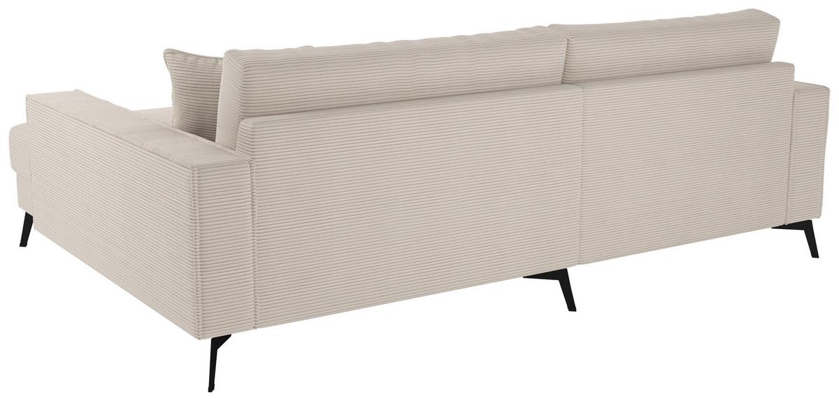 Ecksofa Ted Creme S: 228x174 Cm - Creme/Schwarz, Trend, Textil (228/174cm)