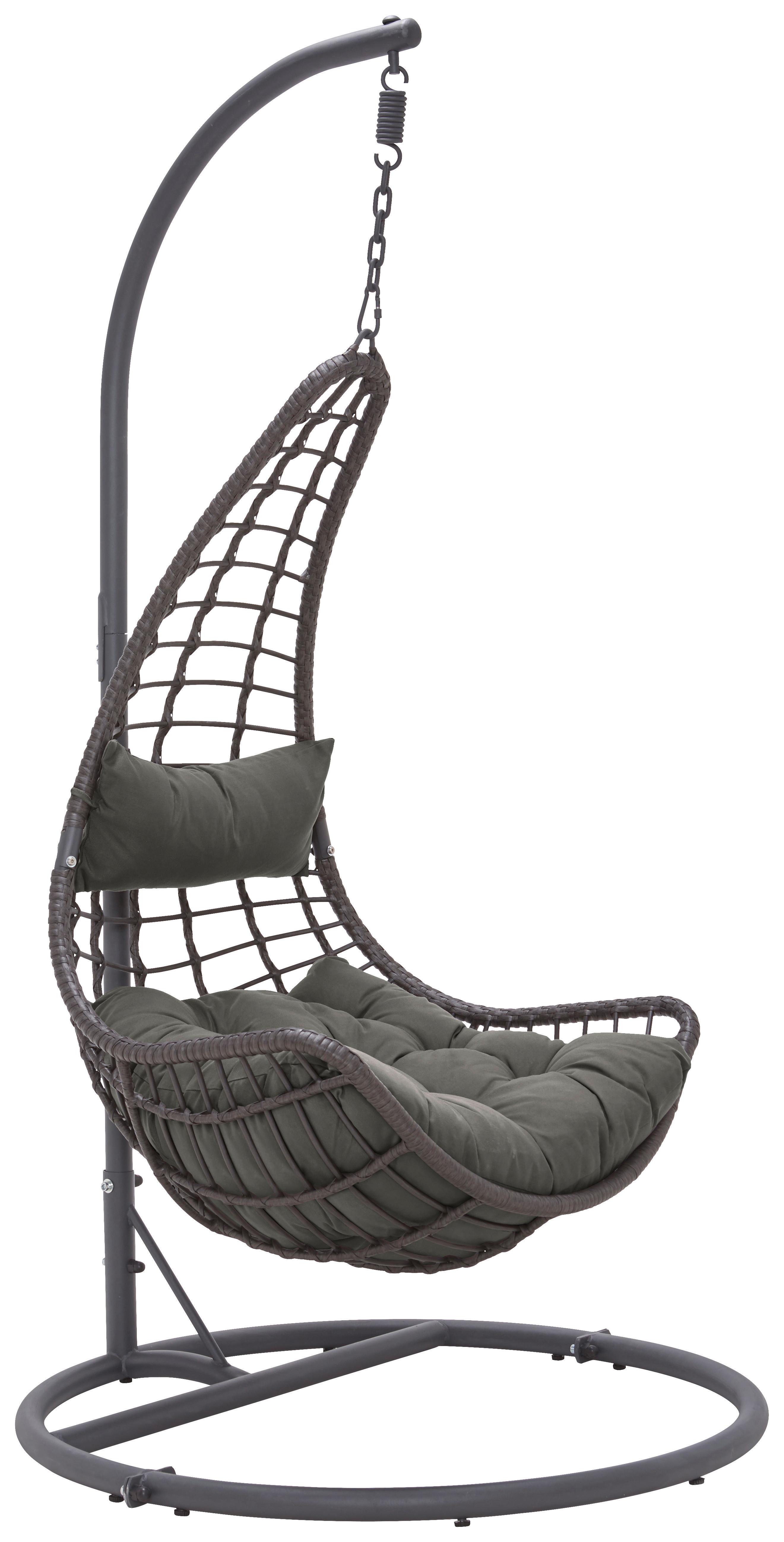 Závěsné Křeslo Caitlin Šedá - tmavě šedá, kov/textil (110/198/105cm) - Modern Living