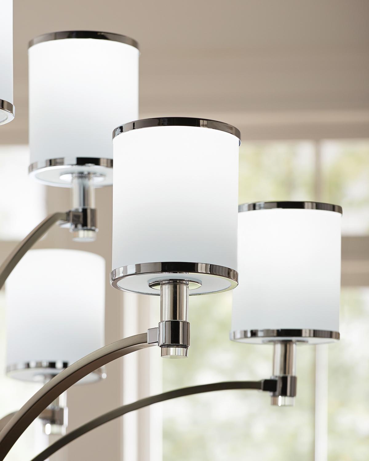 Csillár Fe-Prospect-Park9 - krómszínű/nikkelszínű, Design, üveg/fém (91.7/99.7cm) - Elstead Lighting