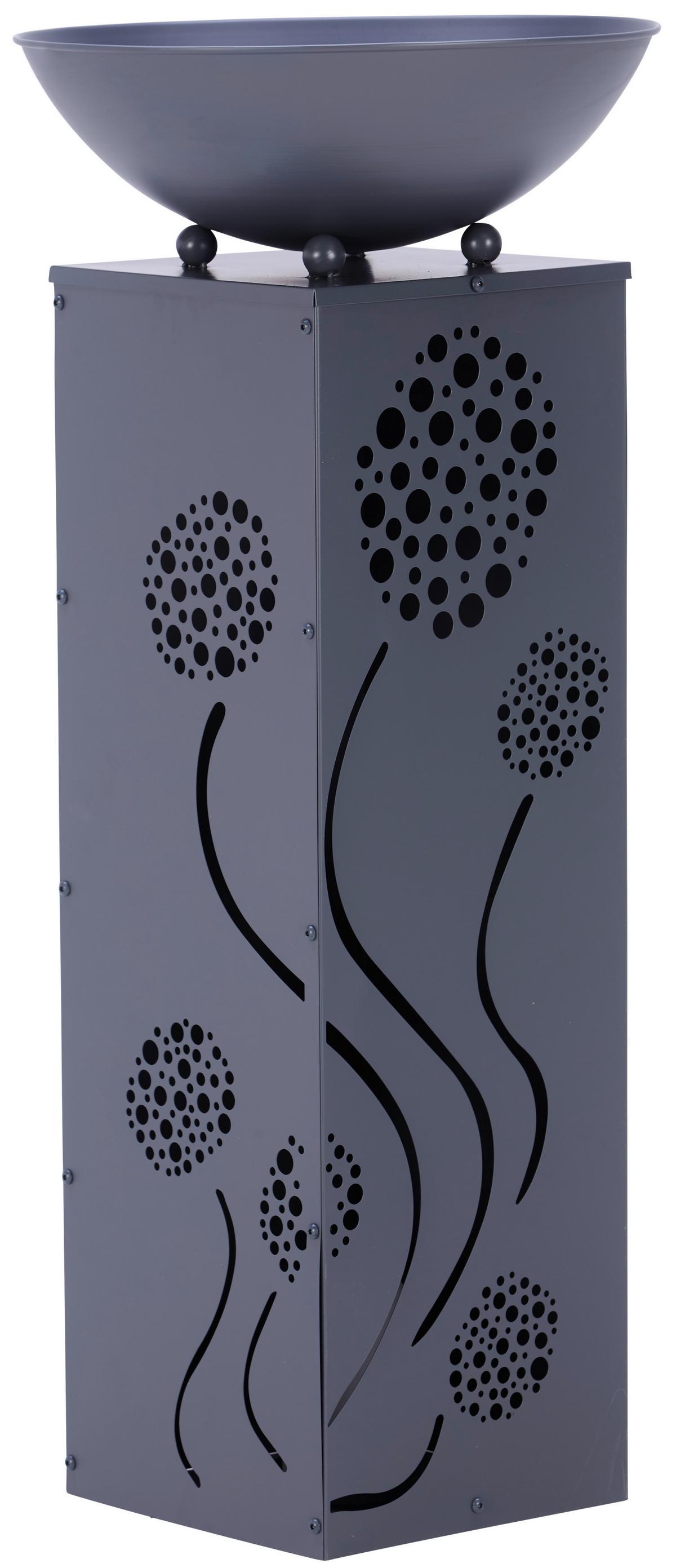 Led Dekosäule mit Schale Pusteblume H: 87 cm - Grau, Basics, Metall (38/38/87cm)