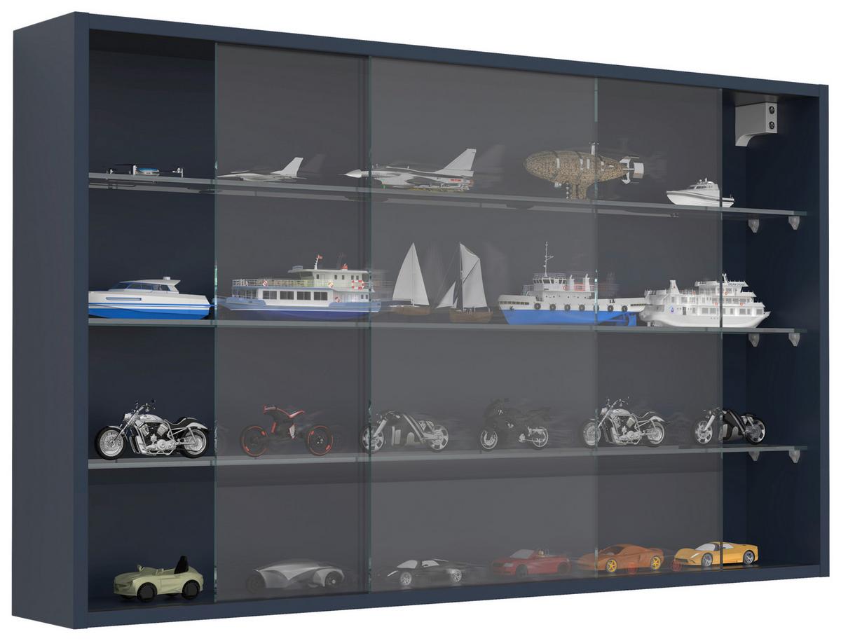 Hängevitrine Drivalo Anthrazit B: 100 Cm - Transparent/Anthrazit, Design, Glas/Holzwerkstoff (100/60/15cm) - MID.YOU