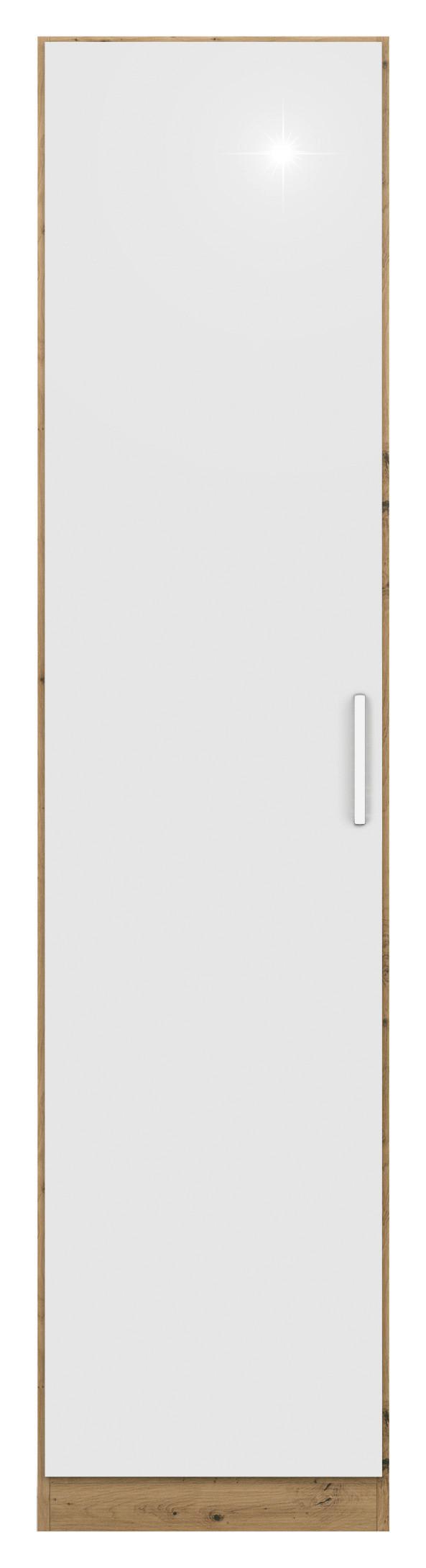 Drehtürenschrank 47 Cm Berlin Weiß/eiche Dekor - Weiß Hochglanz/Eiche Artisan, MODERN, Holzwerkstoff (47/197/54cm) - Rauch Möbel