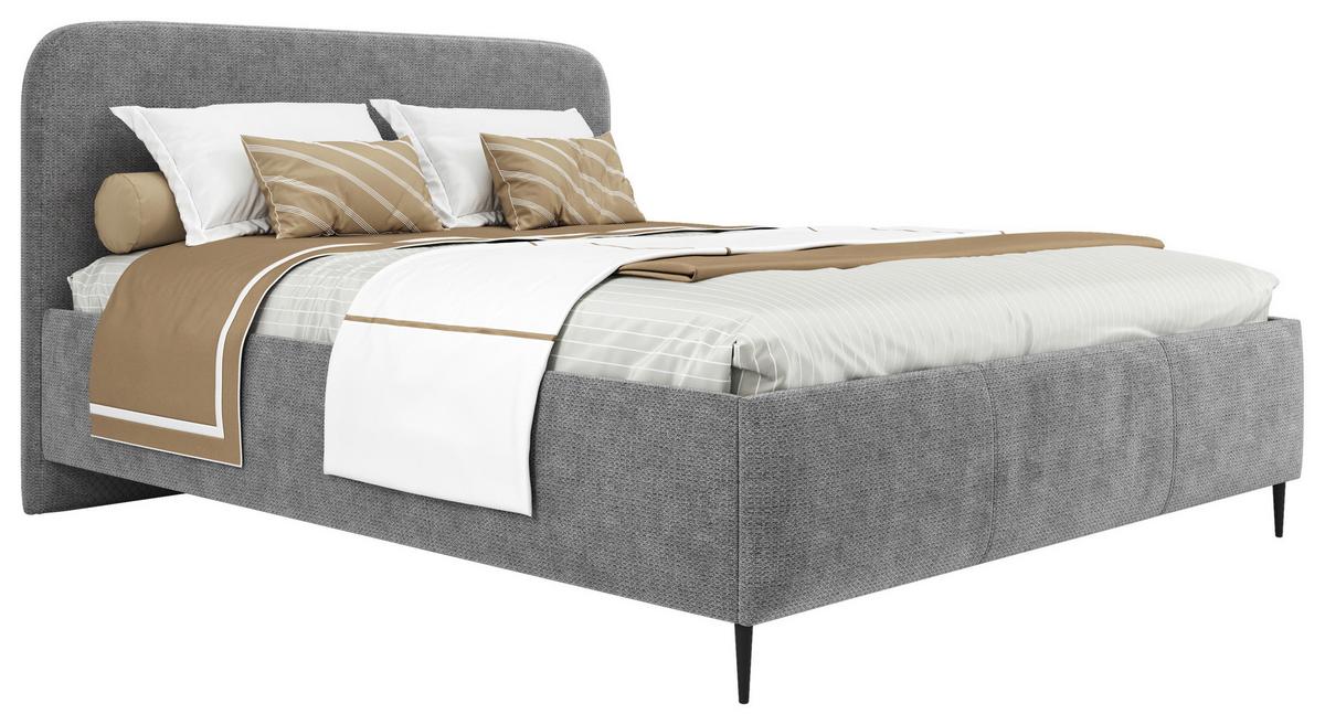 Polsterbett mit Lattenrost 180x200 cm Bendi II Graphit - Graphitfarben/Schwarz, MODERN, Holz/Holzwerkstoff (180/200cm) - MID.YOU