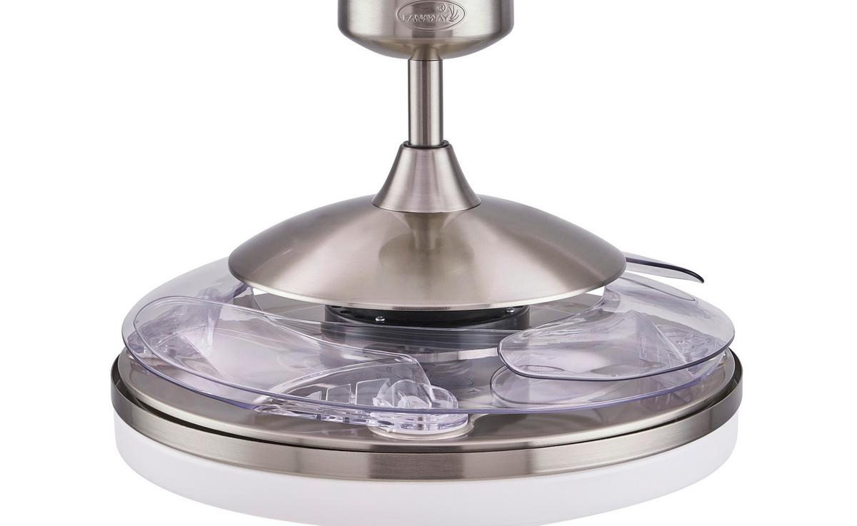 Deckenventilator Fanaway Chromfarben 4 Flügel Mit Licht - Chromfarben/Transparent, Basics, Kunststoff/Metall (122/41cm) - P & B