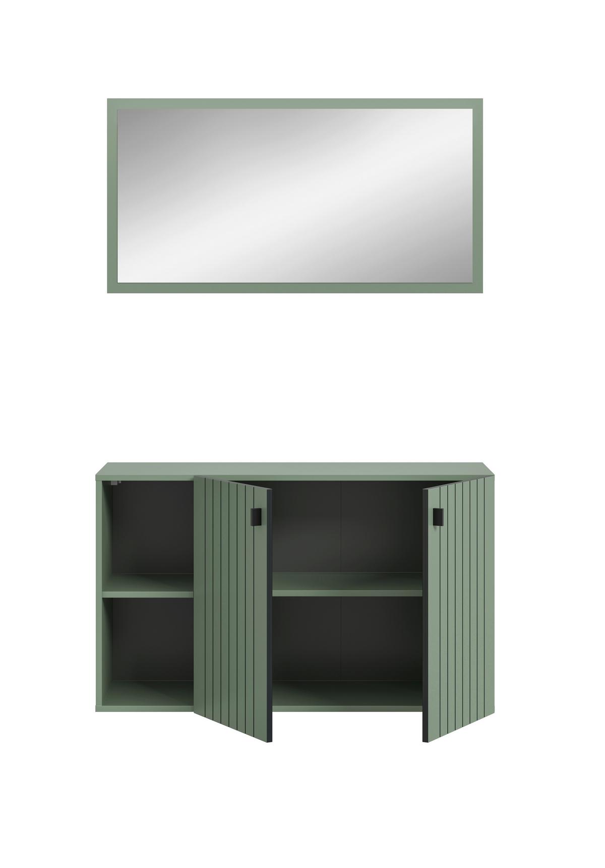 Garderobe Station Graugrün B: 106cm - Graugrün, Design, Holzwerkstoff (106/192/37cm) - MID.YOU