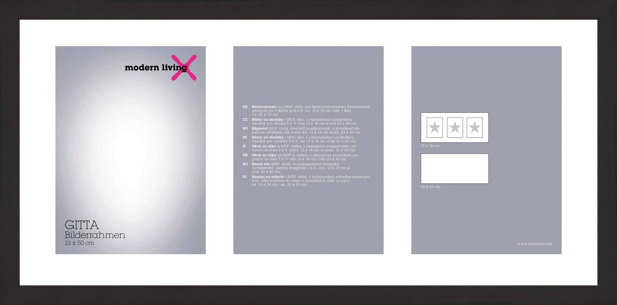 Rám na obrazy GITTA DUPLO - čierna, Basics, drevo (25,2/52,2/3,6cm) - Mömax