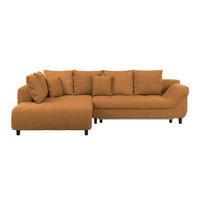Ecksofa Mendoza - Schwarz/Orange, Design, Textil (197/309cm) - Ondega
