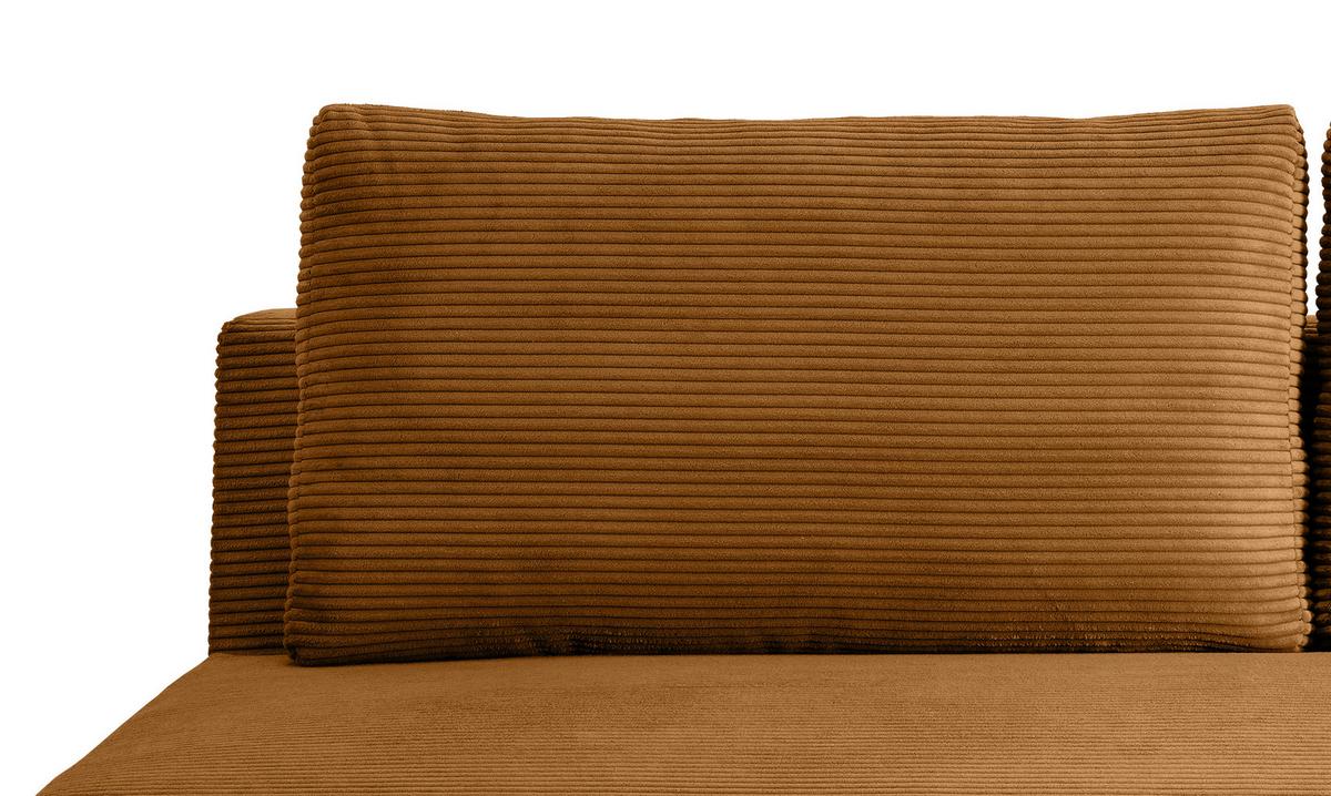 Schlafsofa Petri Goldfarben Cord, Rücken Echt B: 198 cm - Goldfarben/Schwarz, MODERN, Textil (198/90/100cm) - Livetastic