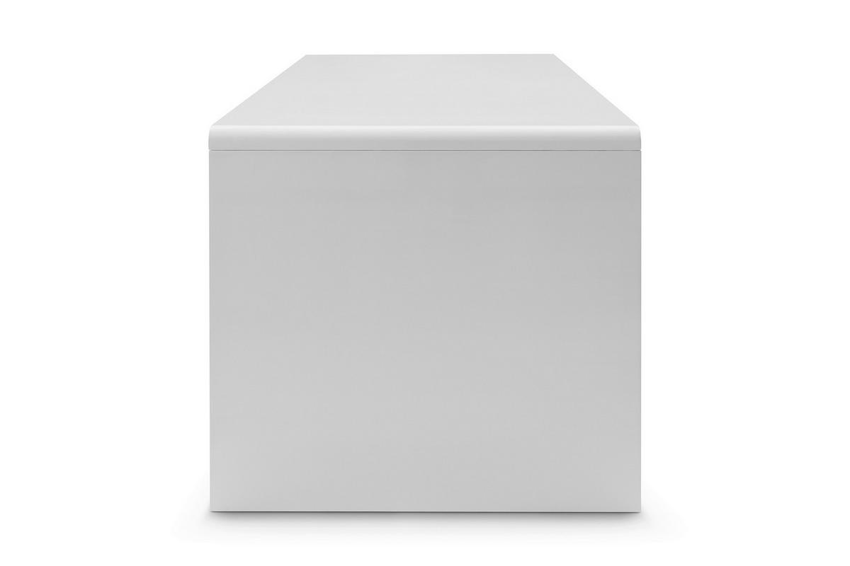 Schreibtisch Weiß Hochlganz L: 180cm - Weiß Hochglanz, MODERN, Holzwerkstoff (180/80/75cm) - Livetastic