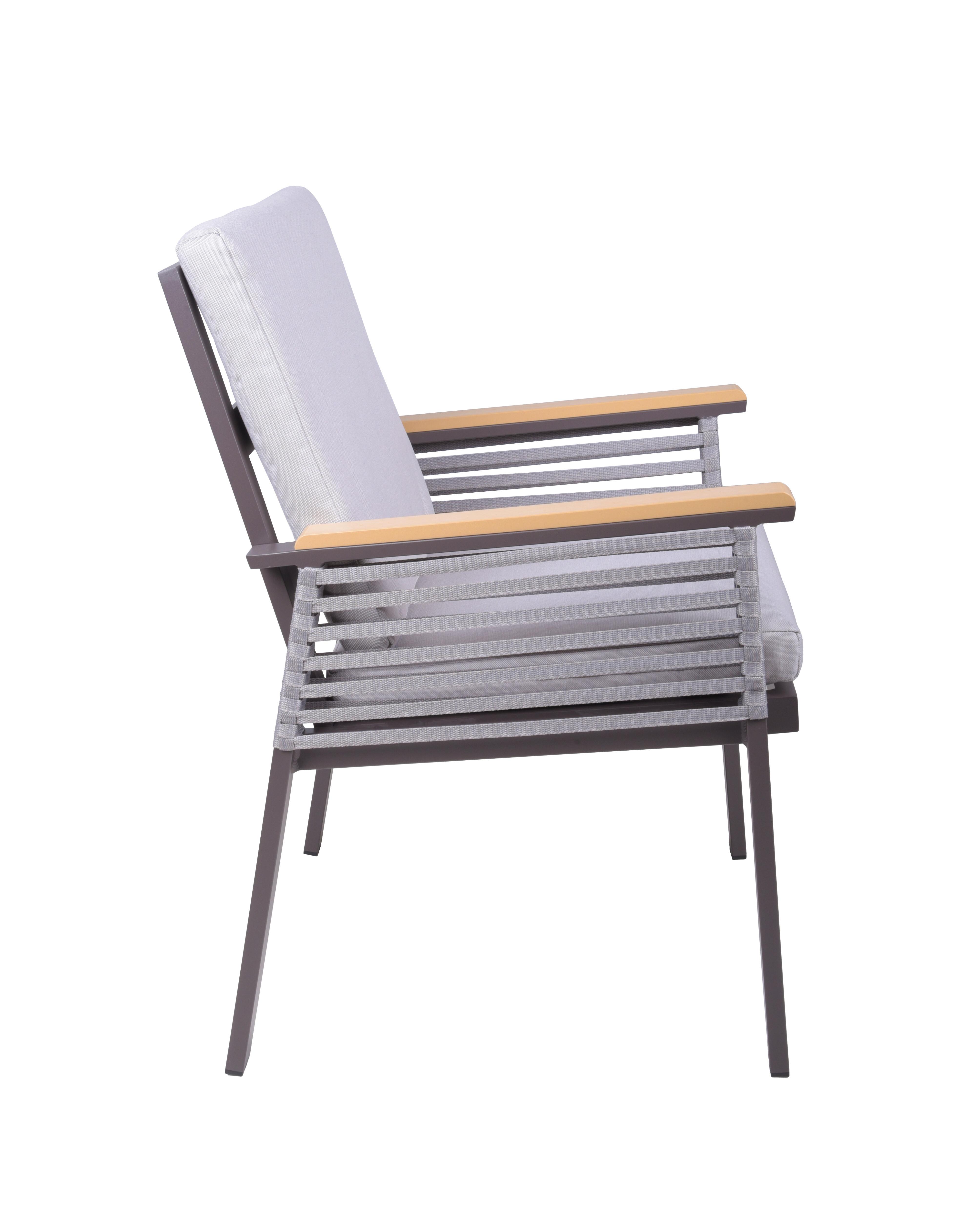 Gartenstuhl-Set Denia - Dunkelbraun/Hellgrau, Basics, Kunststoff/Textil (56/86/53cm) - Gardenson