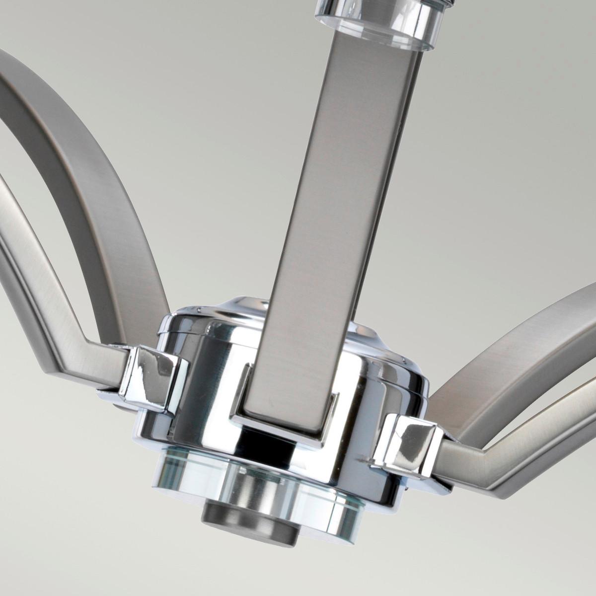 Csillár Fe-Prospect-Park5 - krómszínű/nikkelszínű, Design, üveg/fém (64.2/75.6cm) - Elstead Lighting