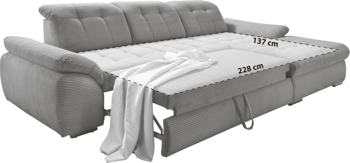 Ecksofa mit Bettkasten Rigatti Currygelb S: 314x184cm - Chromfarben/Currygelb, MODERN, Textil (314/184cm) - Livetastic