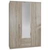 Drehtürenschrank Mit Spiegel Laden 135cm Osaka, Eiche Dekor - Eichefarben, KONVENTIONELL, Glas/Holzwerkstoff (135/199,5/58cm) - MID.YOU